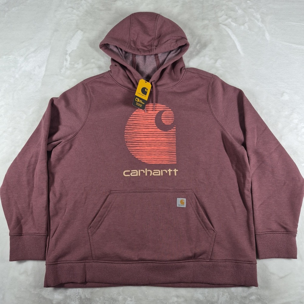 Carhartt Rain Defender Relaxed Fit Hoodie Women's 2XL XXL Red Midweight "C" NWT